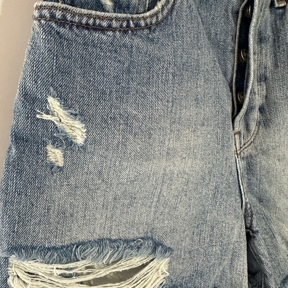 BDG Urban Outfitters Denim Shorts PAX High Waist Distressed Sz 27 Raw Edges - Picture 5 of 8